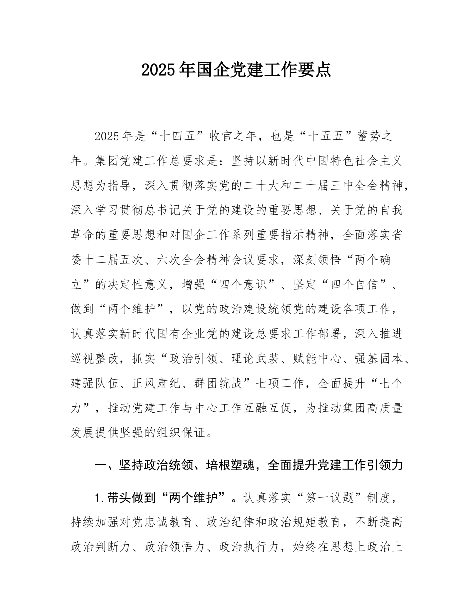 2025年国企党建工作要点.docx_第1页