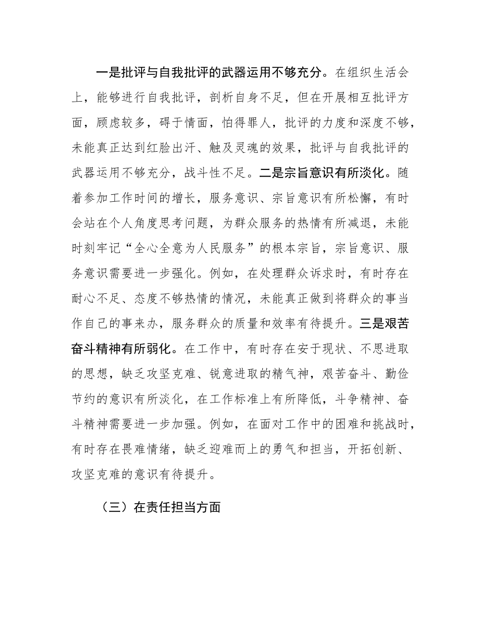 2024年度组织SH会个人检视问题清单及整改措施.docx_第3页