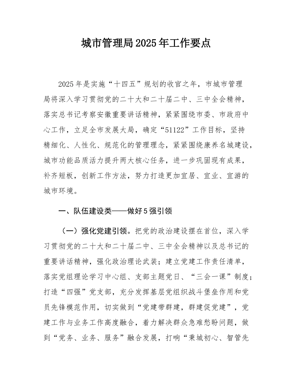 城市管理局2025年工作要点.docx_第1页