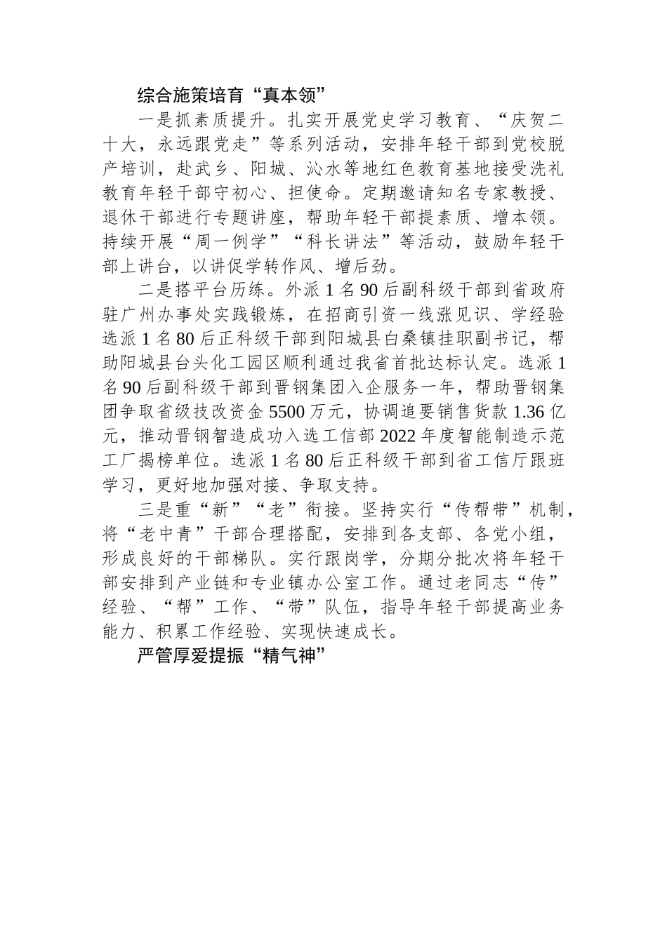 深化“选育管用”四项举措+抓好抓实年轻干部队伍建设（20230314）.docx_第2页