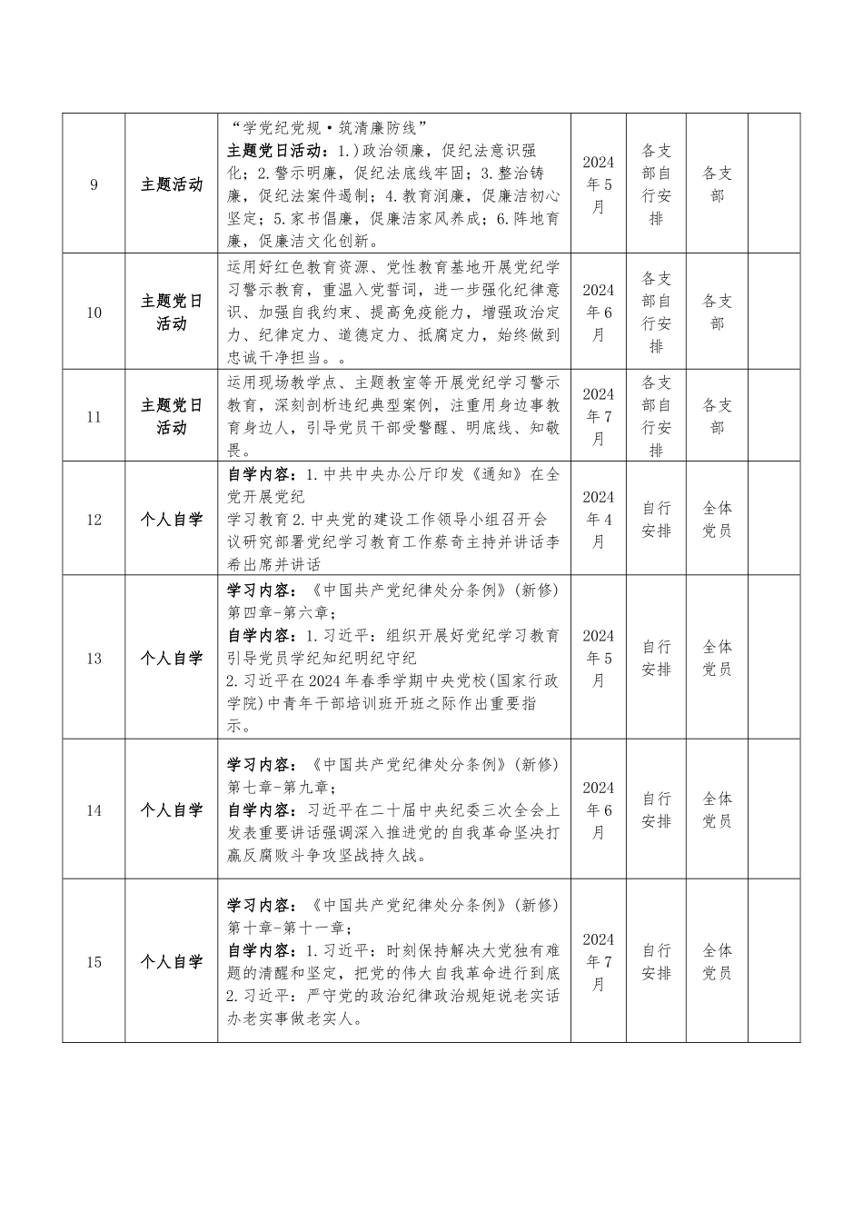 党纪学习教育计划(全时段).docx_第3页
