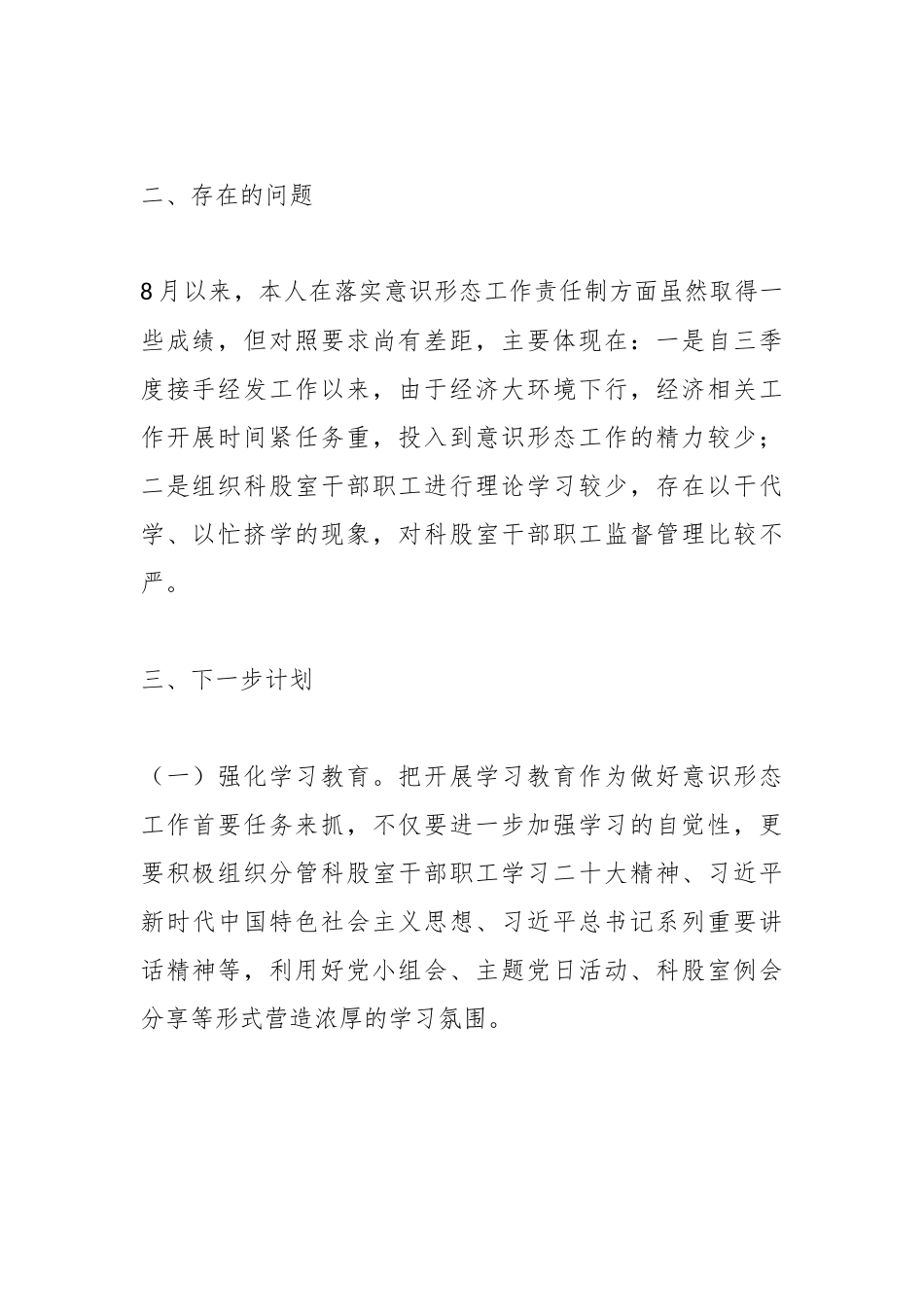 个人落实意识形态工作责任制情况报告.docx_第3页