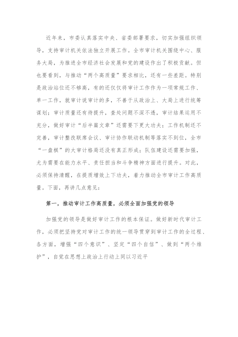 市委书记在市委审计委员会第一次会议上的讲话.docx_第2页