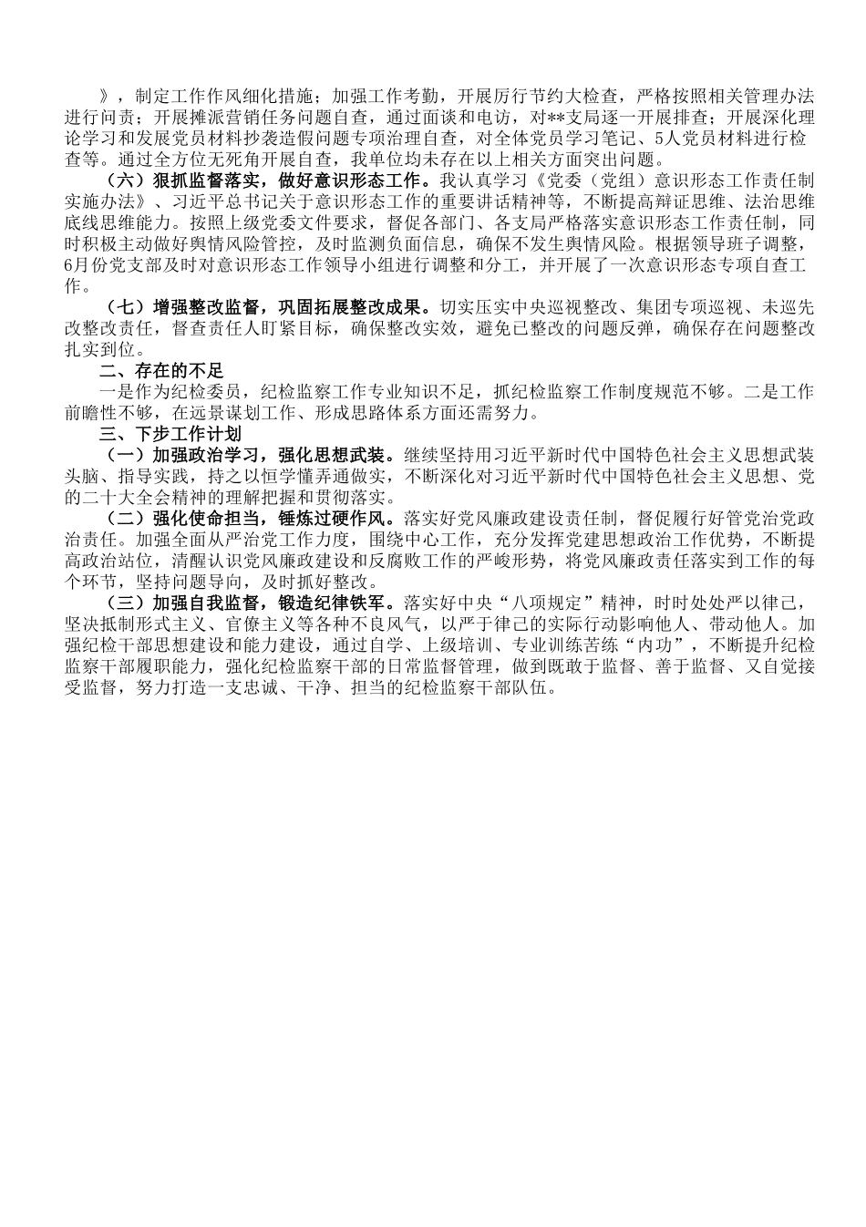 2023年上半年纪检委员工作报告.doc_第2页