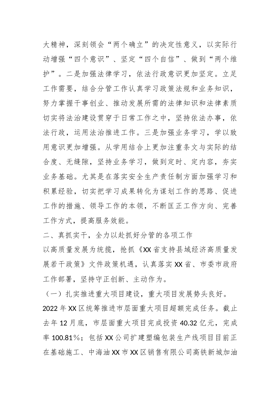 XX常务副区长在本年度的述职述廉报告.docx_第2页