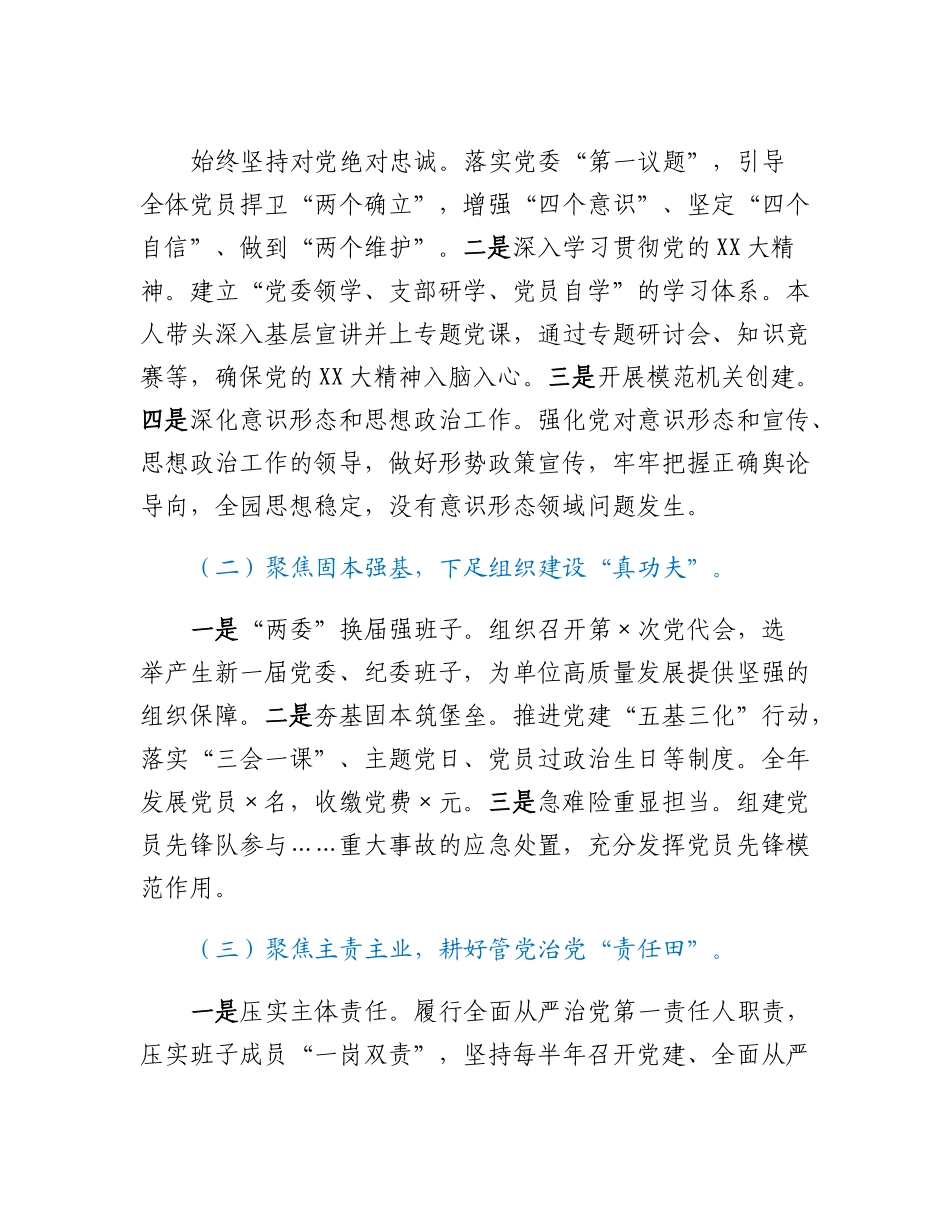 20230309：党委书记2022年度个人述职述廉报告.docx_第2页