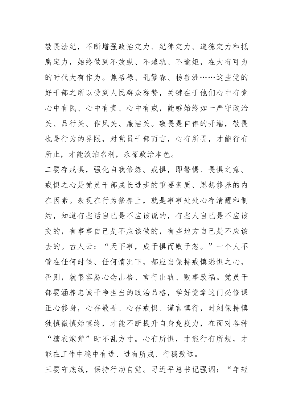 廉政会议研讨发言：筑牢底线意识 严守纪律规矩 涵养清风正气.docx_第3页