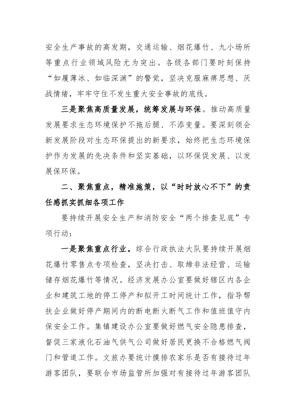 2025年安全生产、消防安全和生态环境保护第一次全体会议上的讲话提纲范文.docx_第2页