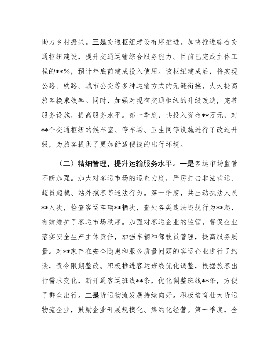 市交通运输局2025年第一季度工作总结.docx_第2页