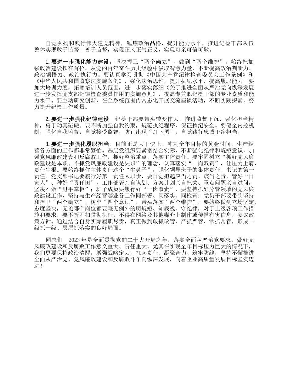 国企党委书记在2023年纪检系统半年工作会上的讲话.docx_第3页