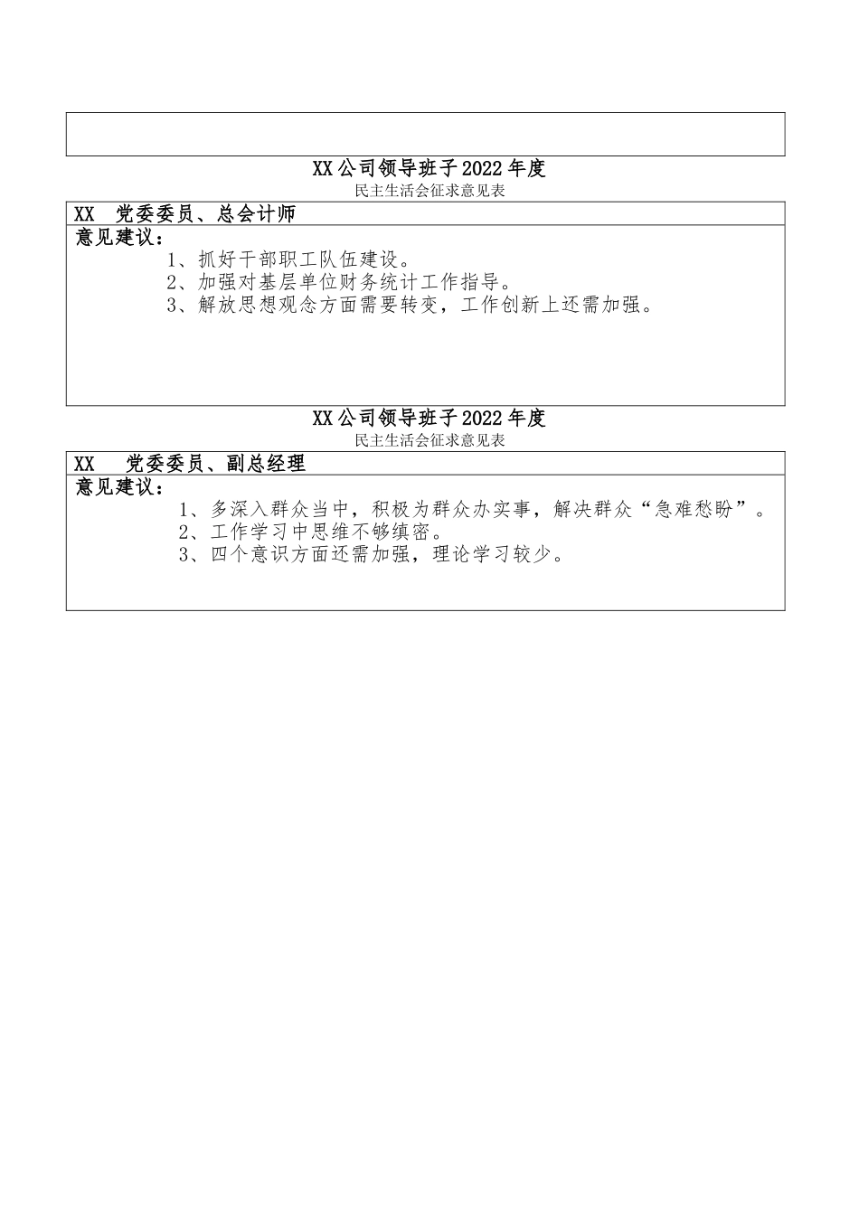 班子成员民主生活会征求意见表.doc_第3页