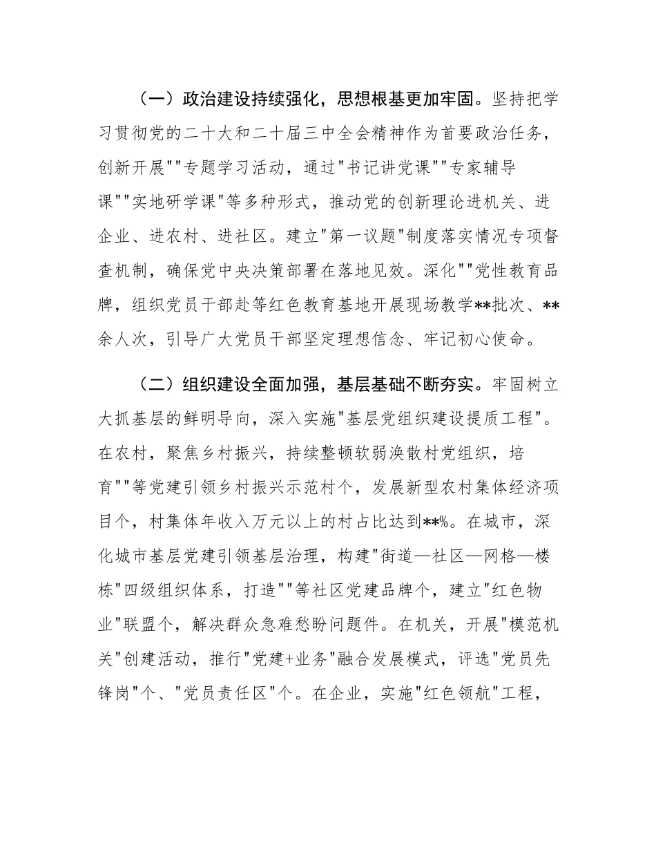 在2025年度第一季度区县（市）和市直行业系统党（工）委书记抓基层党建工作述职会议上的讲话.docx_第2页