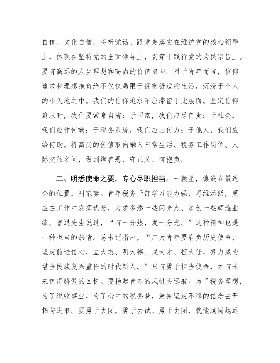 2025年税务局青年代表在五四青年座谈会上的发言.docx_第2页