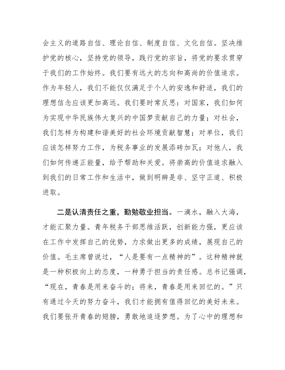 研讨发言：税务局青年代表在五四青年座谈会上的发言.docx_第2页