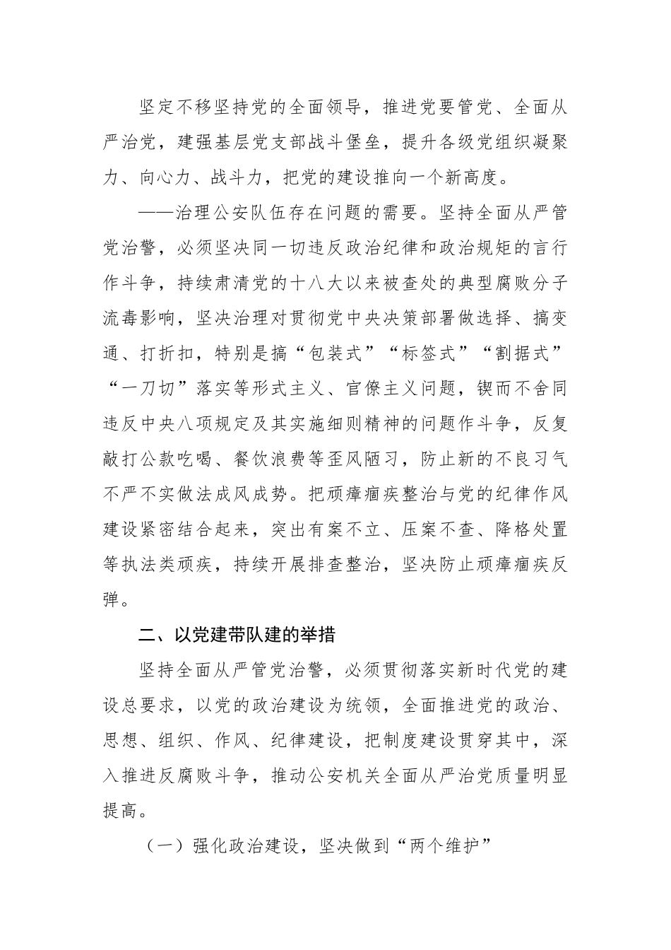 公安党课：以党建带队建，全力铸警魂、锻铁军.docx_第3页