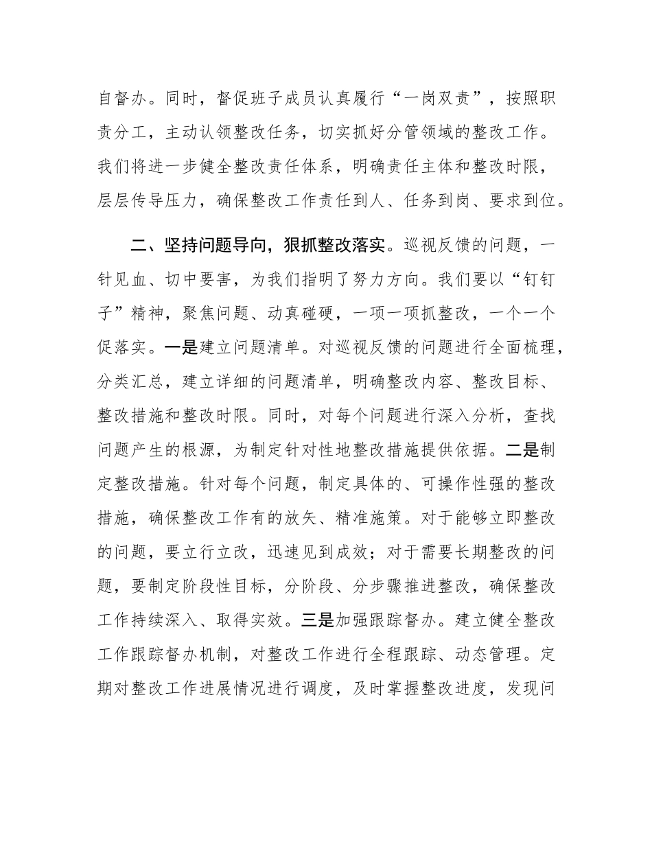 在巡视整改专题民主SH会上的表态发言稿.docx_第2页