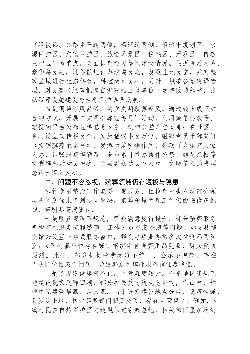 关于殡葬领域突出问题专项监督检查情况通报.docx_第2页