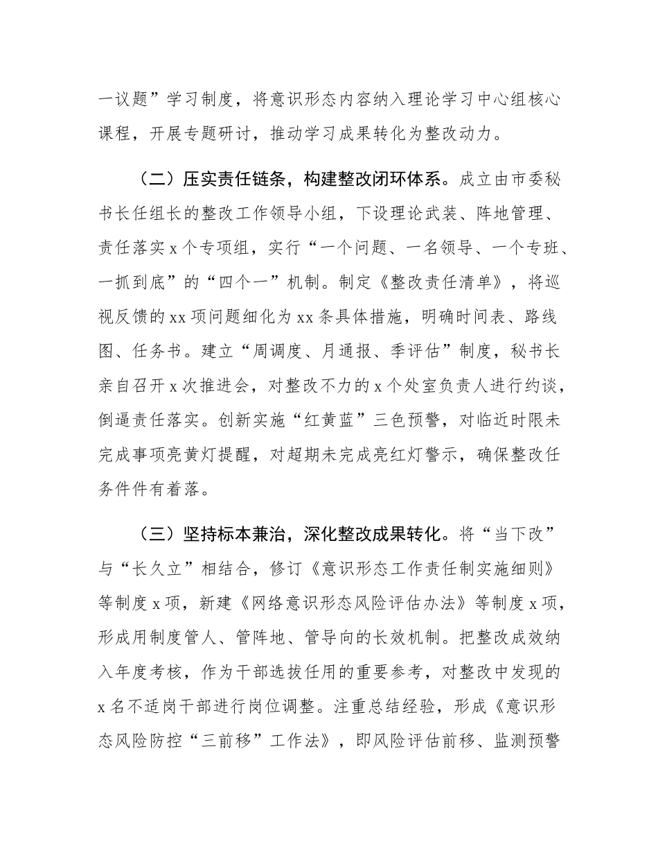 市委办公室落实省委巡视反馈意态问题整改报告.docx_第2页