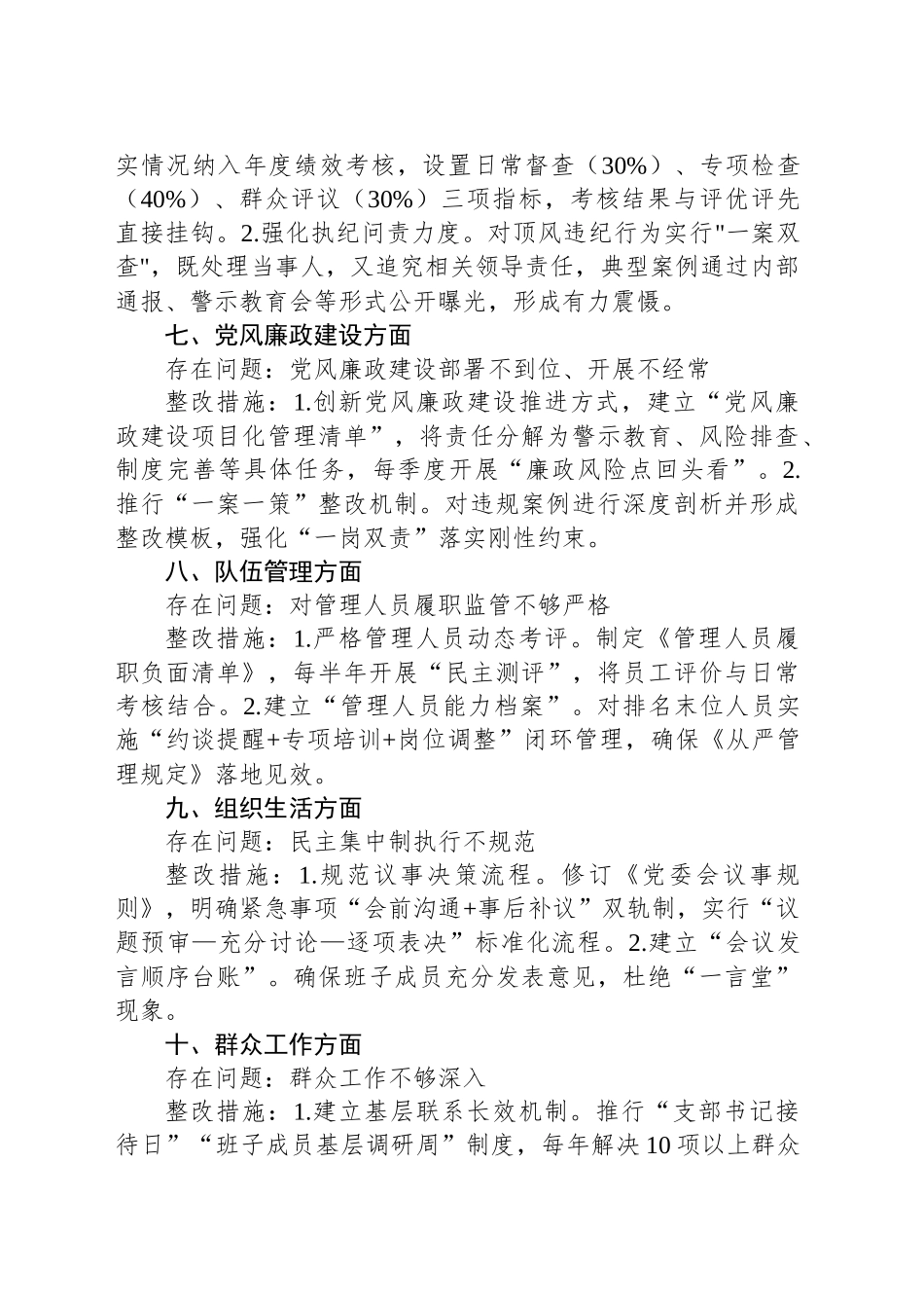 2025年自查问题清单和整改措施清单.docx_第3页