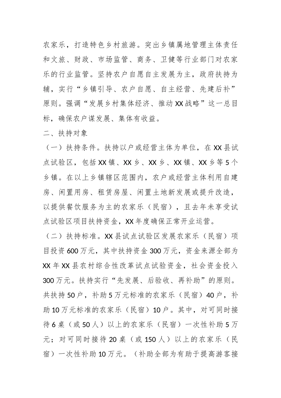 某县农村综合性改革试点试验区扶持农家乐及民宿发展方案.docx_第3页