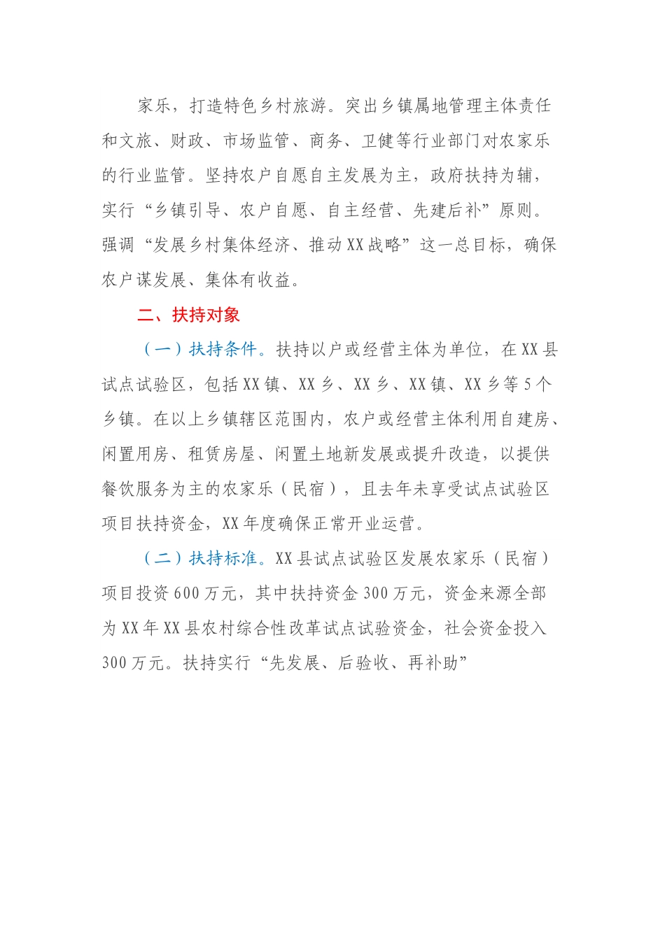 XX县农村综合性改革试点试验区扶持农家乐（民宿）发展方案.docx_第3页
