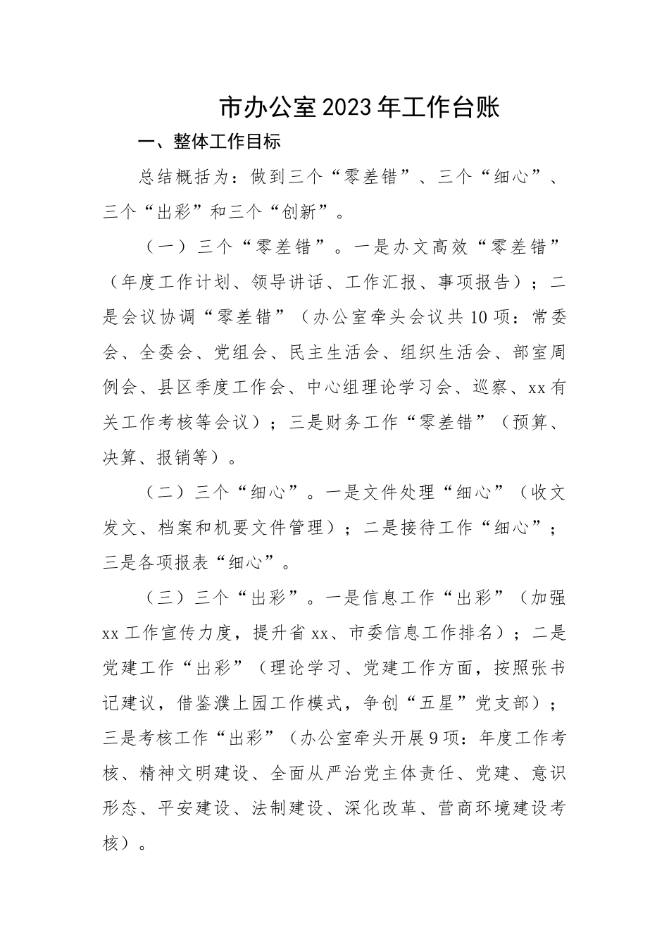市办公室2023年工作台账.docx_第1页