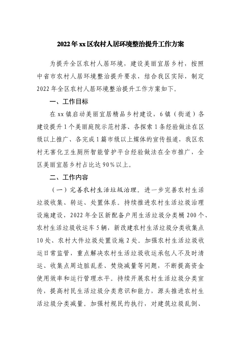 农村人居环境整治提升工作方案.docx_第1页