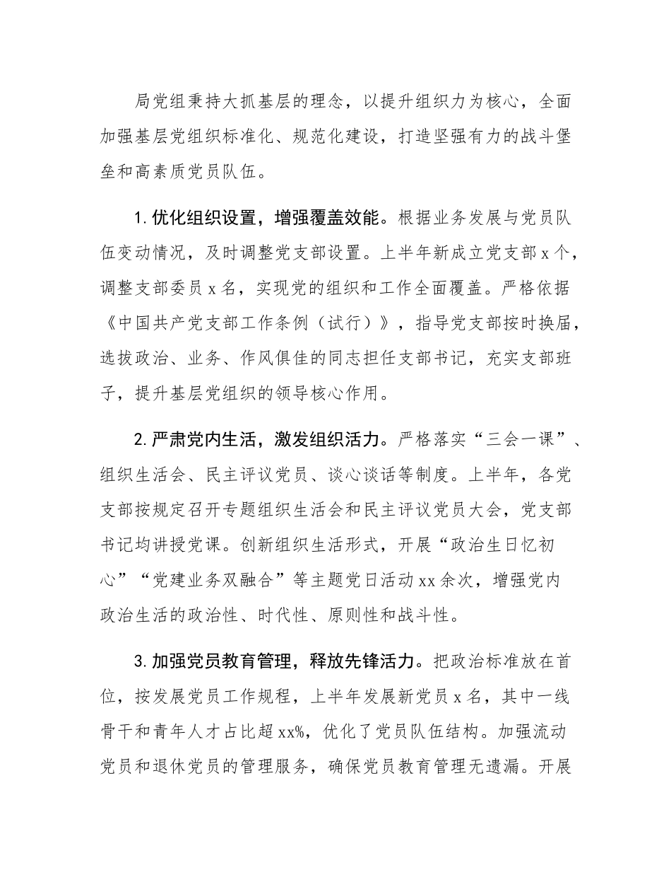 税务局2025年上半年党建工作总结及下半年工作计划.docx_第3页