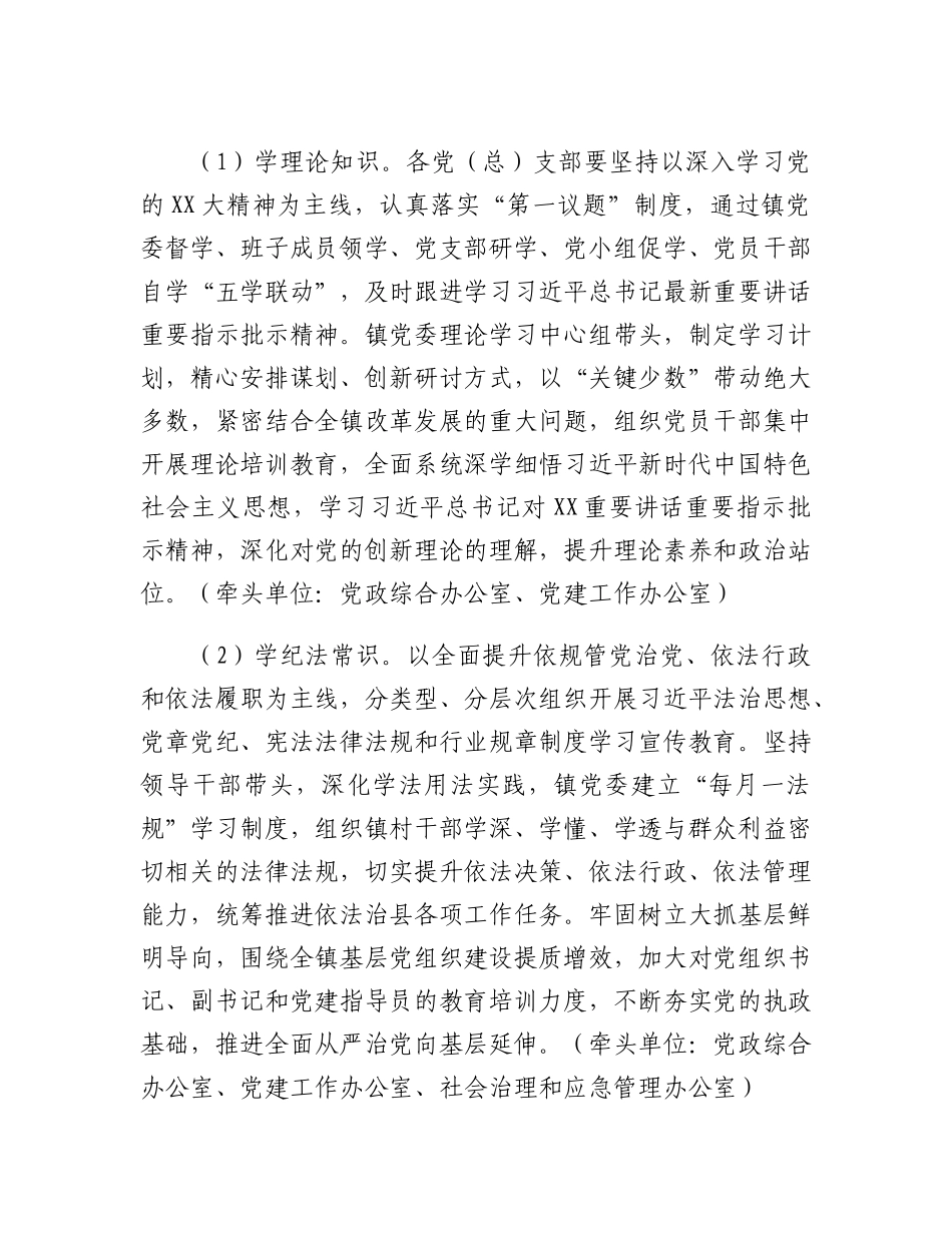 XX镇抓学习促提升抓执行促落实抓效能促发展行动实施方案.docx_第3页
