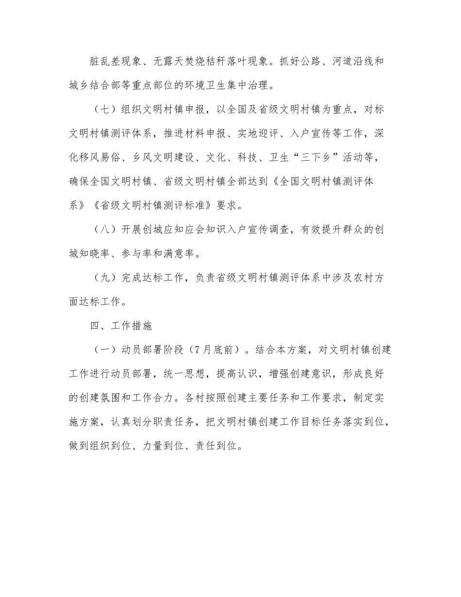 某镇文明村镇创建工作实施方案.docx_第3页