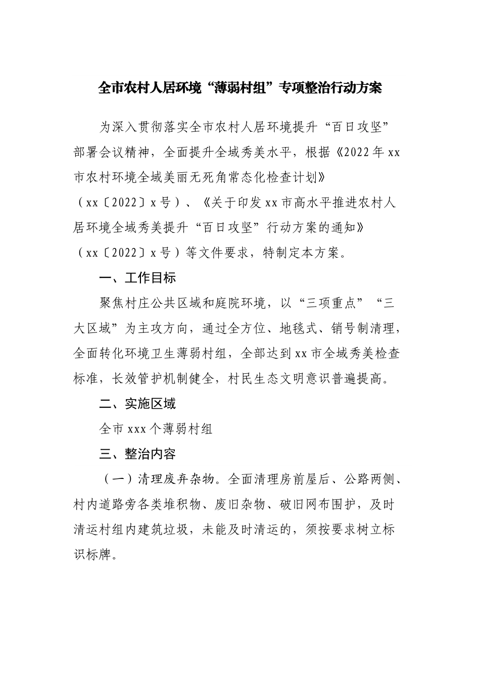 全市农村人居环境“薄弱村组”专项整治行动方案.docx_第1页