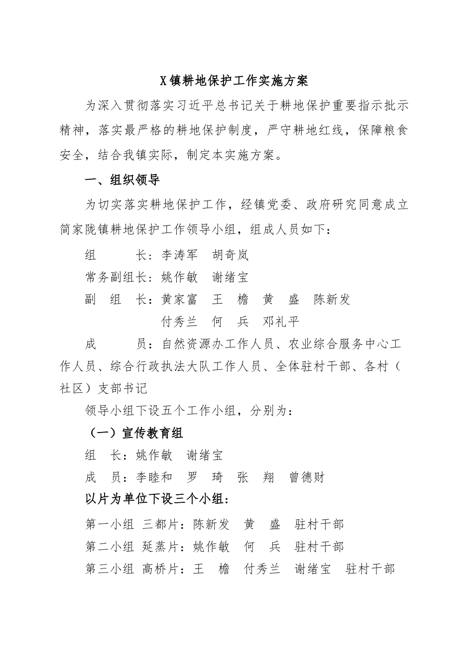 耕地保护工作实施方案.doc_第1页