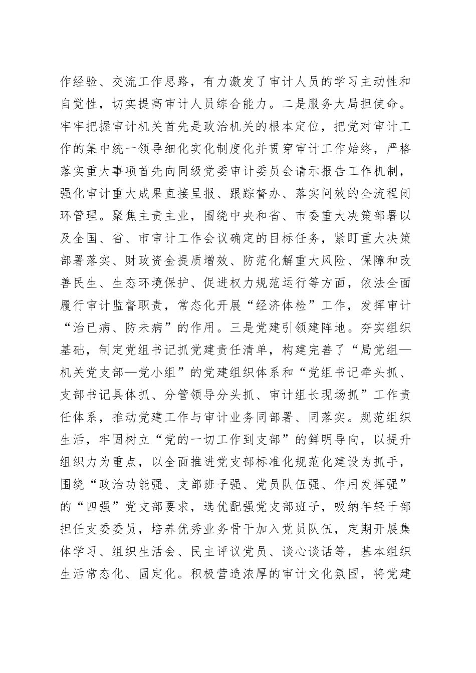市审计局党组上半年落实全面从严治党主体责任工作情况报告.docx_第2页