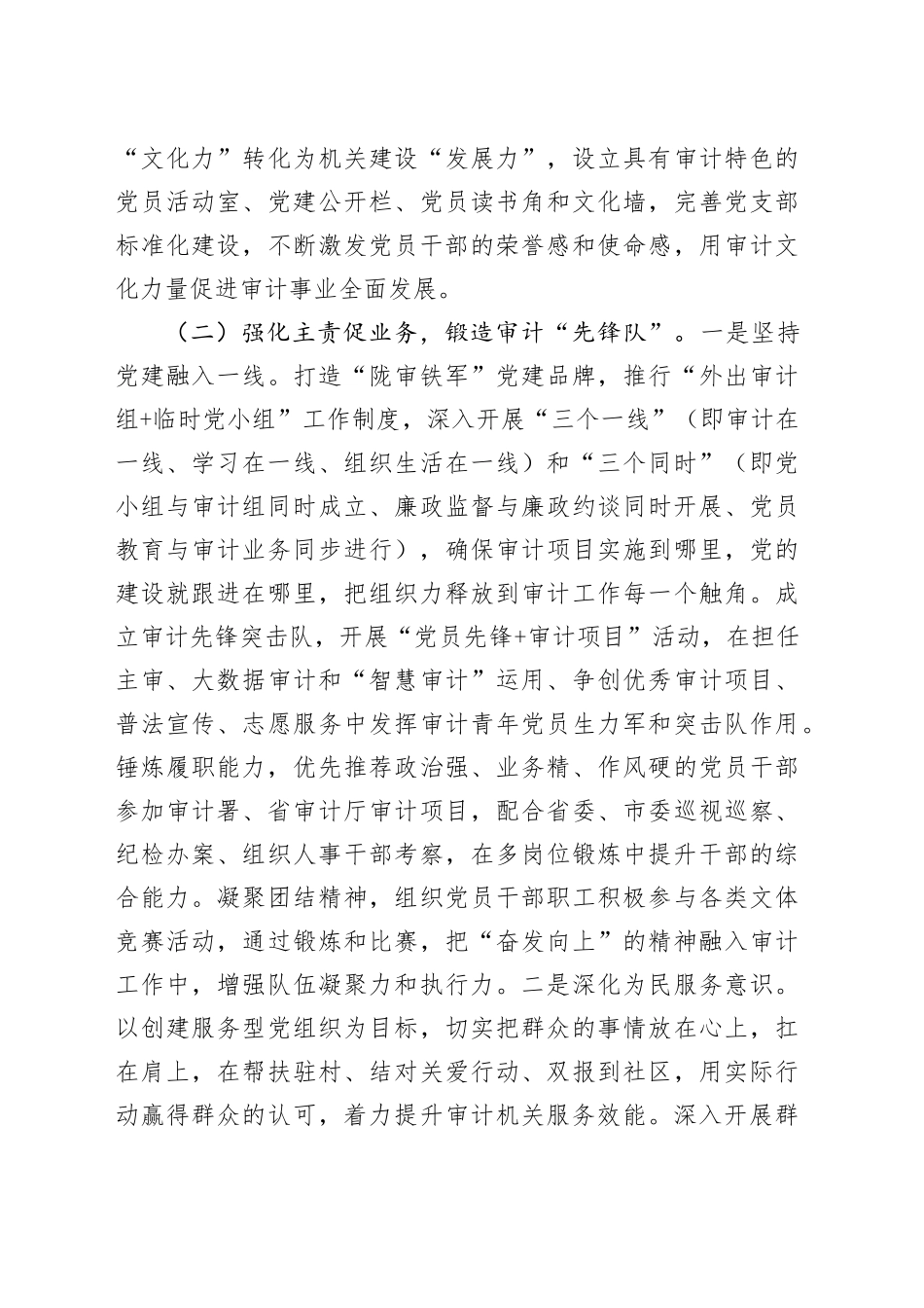 市审计局党组上半年落实全面从严治党主体责任工作情况报告.docx_第3页
