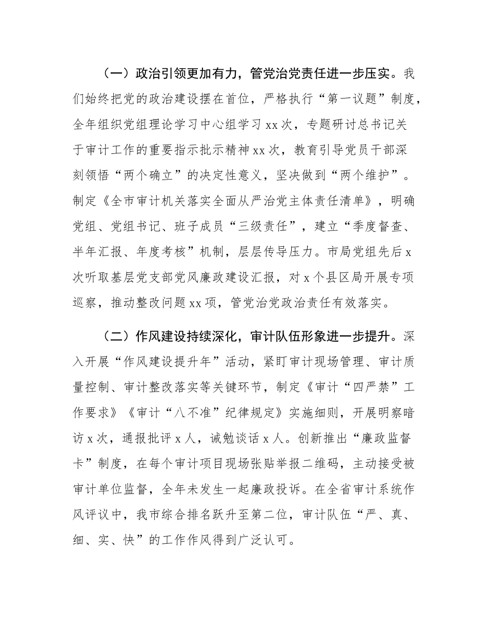 市审计局党组书记在全市审计系统2025年党风廉政建设工作会议上的讲话.docx_第2页