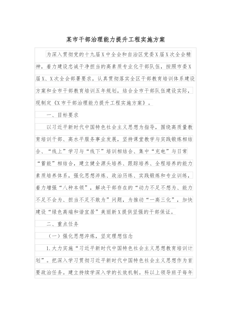 某市干部治理能力提升工程实施方案.docx_第1页
