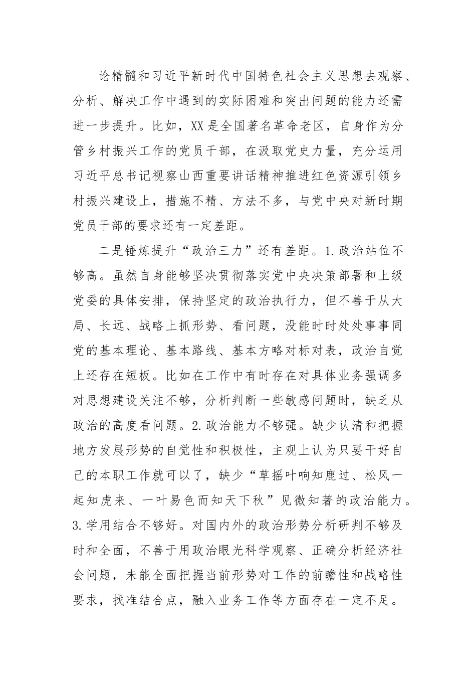 2022年度民主生活会副市长对照检查材料.docx_第3页