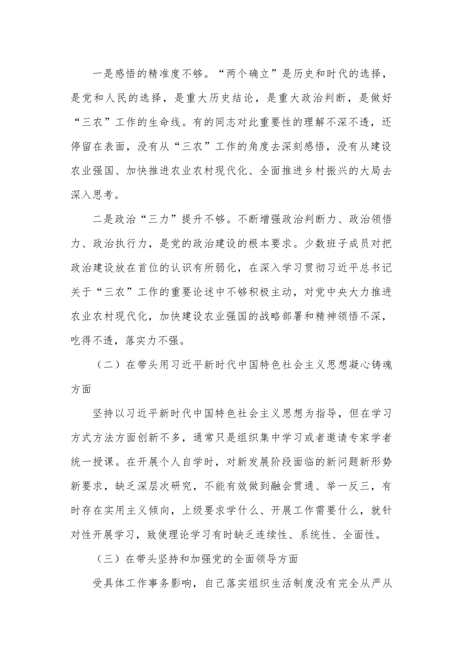 （2篇）市局2023年度民主生活会“六个带头”对照检查材料 (1).docx_第2页