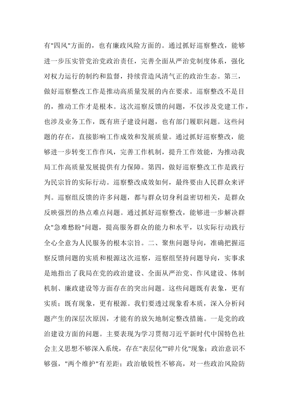 在2025年局巡察工作问题反馈会上的总结讲话.docx_第2页