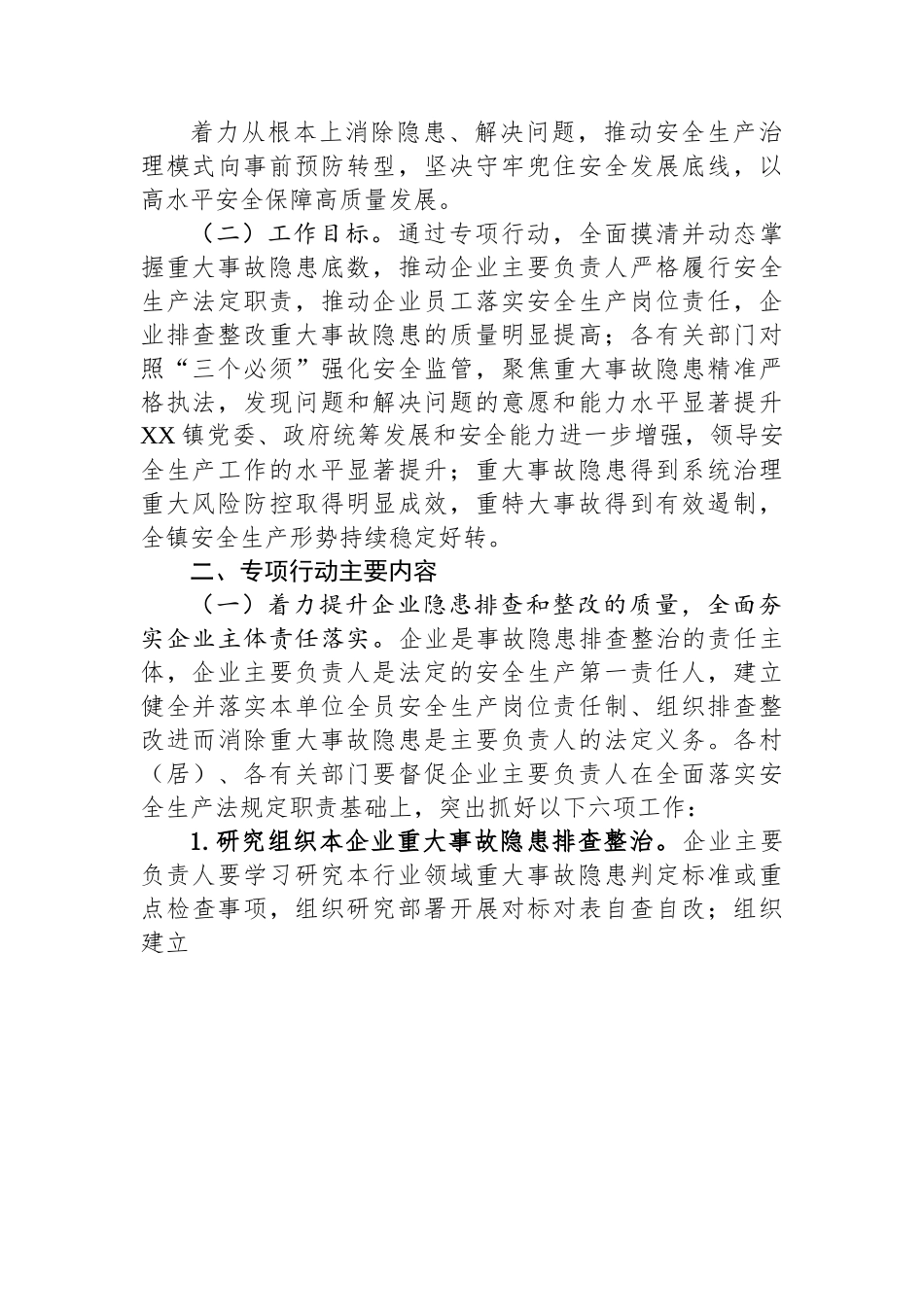某镇重大事故隐患专项排查整治2023行动总体方案.docx_第2页