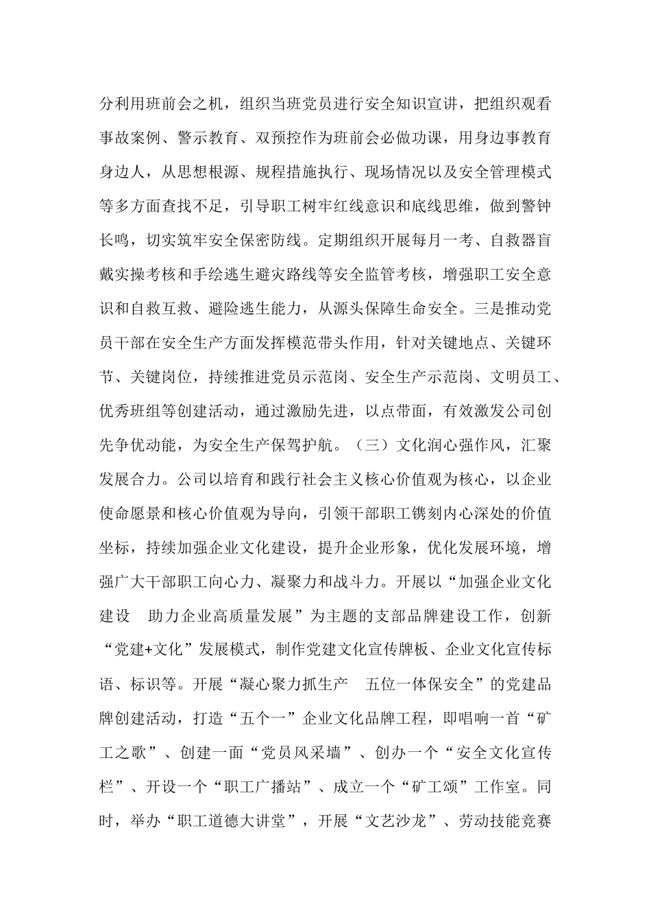 国企党支部上半年落实全面从严治党主体责任工作情况报告.docx_第3页