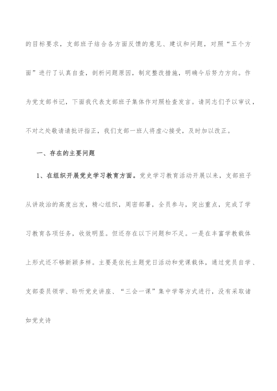 学习教育专题组织生活会领导班子对照检查材料（政法机关党支部）.docx_第2页