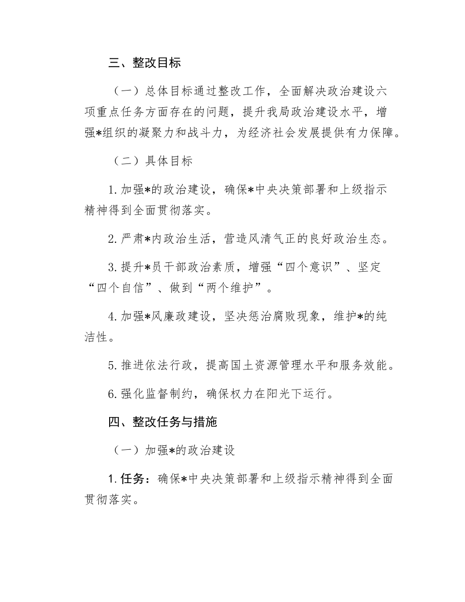 国土局落实政治建设六项重点任务专项监督检查反馈意见整改工作方案.docx_第2页