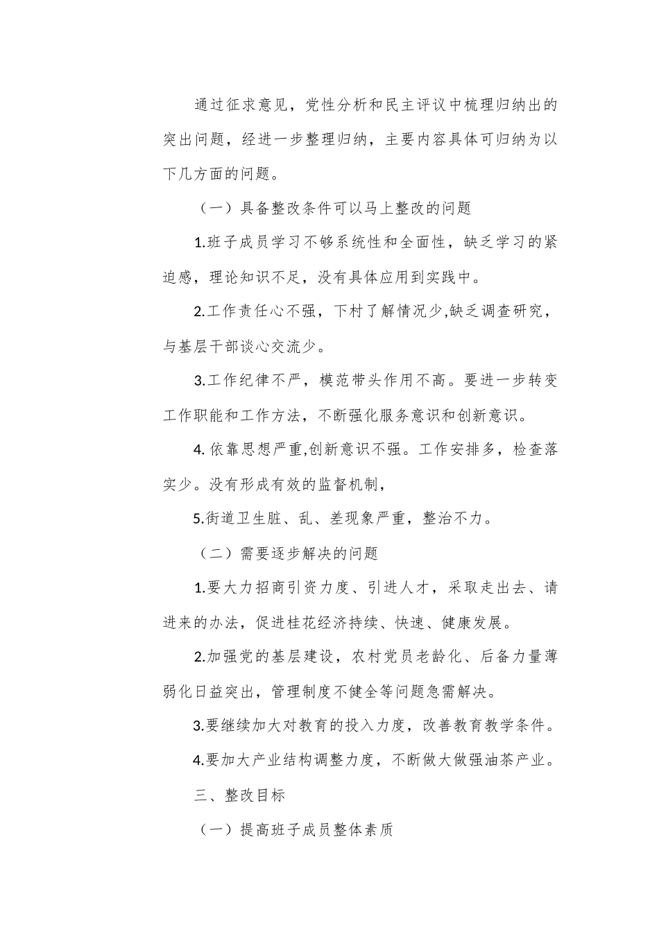 民主生活会各套领导班子整改方案2.docx_第2页