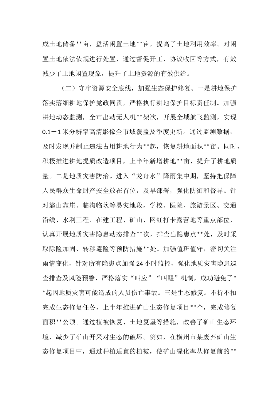 市自然资源局2025年上半年工作情况总结 (1).docx_第2页