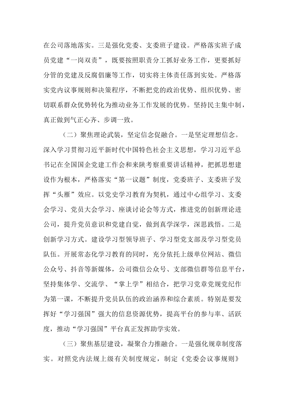 国企党委关于推动党建业务深度融合工作情况的报告.docx_第2页