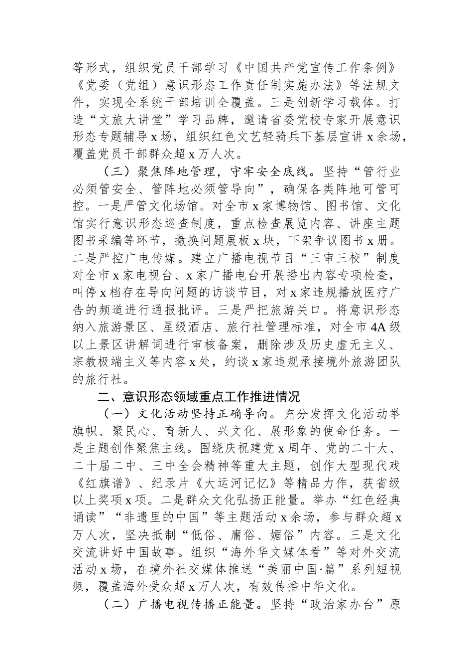 城市文广旅局巡视意识形态工作汇报.docx_第2页