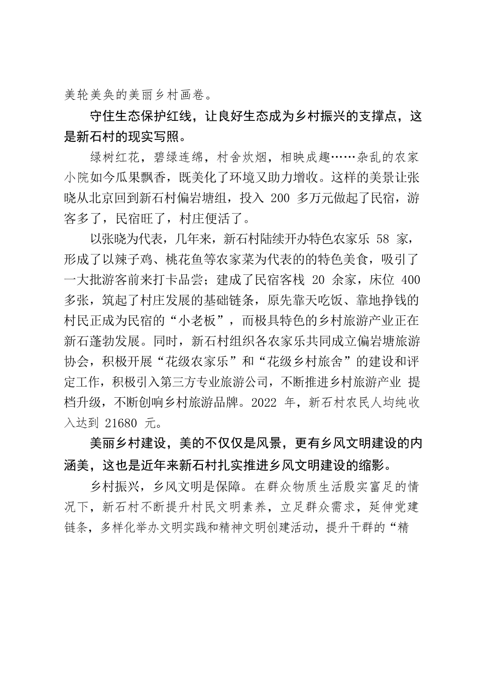 新石村：奋力推进乡村振兴建设高质量发展.docx_第2页