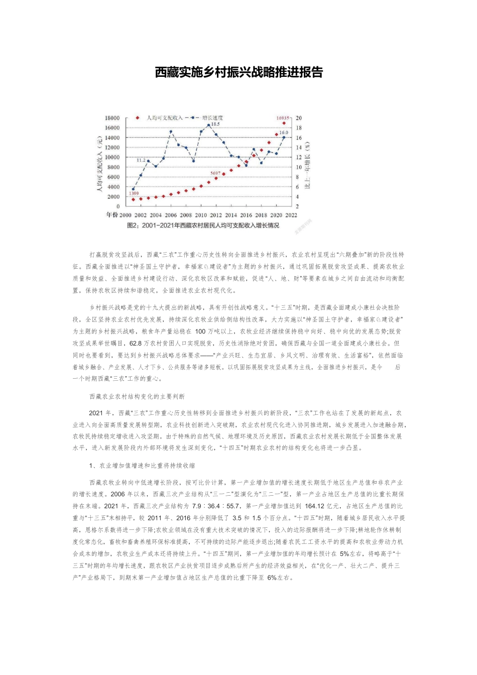 西藏实施乡村振兴战略推进报告.docx_第1页