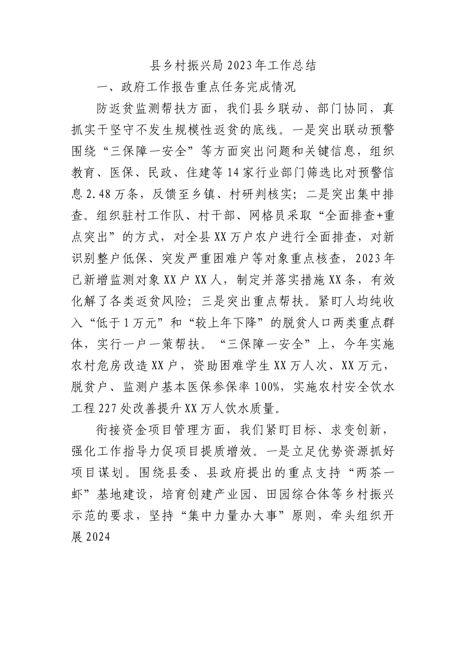 县乡村振兴局2023年工作总结.docx_第1页